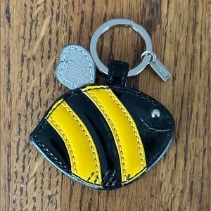 Coach Bee Keychain with Yellow and Black Stripes